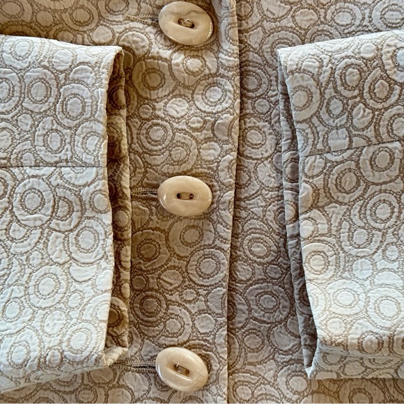 Taupe Jacquard Skirt Set Peplum Flounce Hem (14W) - Picture 12 of 17